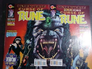 ¡JUEGO DE CUBIERTAS DE CONEXIÓN MALDICIÓN DE RUNA #1 A+B! MALIBU COMICS de 1995 en estado bastante bueno - Imagen 1 de 5
