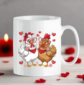 Chicken Heart Mug - I Clucking Love You - Picture 1 of 3