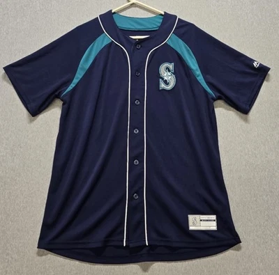 Camiseta deportiva grande Felix Hernandez Seattle Mariners azul marino para hombre majestuosa fresca Foto 1 de 4