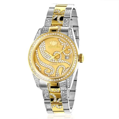 Reloj Mujer Acero Inoxidable Diamante | Luxurman Tribeca 33 mm | Esfera Amarilla Foto 1 de 4