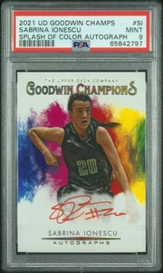 UD Goodwin Champs Splash Of Color Sabrina Ionescu Tinta Roja Auto PSA 9 WNBA - Imagen 1 de 2