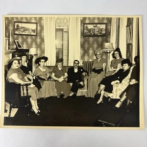 Vtg Family 8x10 Photo wedding guests friends party 40s 50s - f001 - Picture 1 of 12