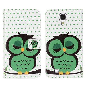 For Samsung Galaxy S4 Owl Design Leather Wallet Card Slot Case Cover - Picture 1 of 10