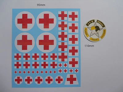 Ambulance Solido Verem CEF Board Of Decals Cross Red - Image 1 of 4