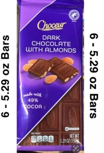 Choceur Austria Dark Chocolate with Almonds Bars 5.29oz 150g (6 Bars) - Picture 1 of 2