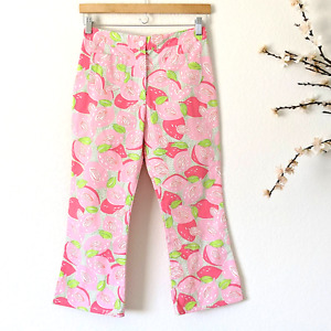 Lilly Pulitzer Girls Pants Size 14 Peach All Over Print Colorful Funky Artsy
