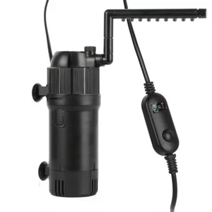Aquarium Innenfilter Pumpe mit UV 3W Aquarium Filter Pumpe Einstellbarer 500L/h - Bild 1 von 23