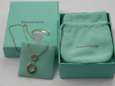 Tiffany & Co. NWT Silver Atlas Roman Lariat Pendant Necklace w/Box & Pouch Rare - Image 1 of 4