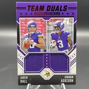 2023 Panini Rookies & Stars Team Duals Jordan Addison Jaren Hall /399 Rookie RC - Foto 1 di 2
