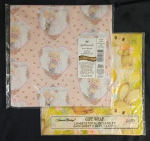1996 Hallmark Precious Moments / 1976 American Greetings Baby Geschenkpapier LESEN - Bild 1 von 15