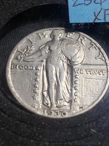 1930 Standing Liberty 25c XF schöne Originalmünze! - Bild 1 von 2