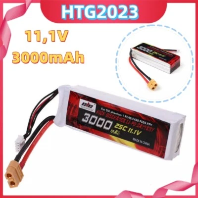 11.1V 3000mAh li-po Akku 3S 25C mit XT60 Stecker für DJI Phantom  FC40/F450/F550 - Bild 1 von 4