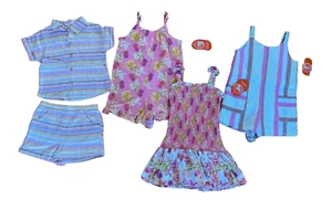 NEW Lot 4 pcs GIRL size 4T SUMMER CLOTHES rompers * dress * 2pcs set * outfits - Picture 1 of 7