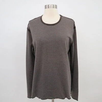 Oska Long Sleeve T-Shirt Pullover Top 3 REG US10 Striped Brown Gray Lagenlook - Image 1 of 4