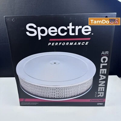 Spectre 4760 Air Cleaner | 14" x 3" Round | Chrome Top | Paper Element - Image 1 of 4