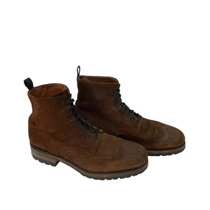 Botas Chukka de cuero de gamuza marrón con puntas de ala Frye George para hombre nuevas sin caja - Imagen 1 de 13