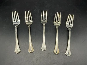 Set Of 5 VTG F B Rogers American Chippendale Salad Forks - Picture 1 of 9
