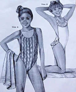 Trajes de baño vintage 1260 elásticos y coser de una pieza para niñas talla 4-14 sin cortar - Imagen 1 de 3