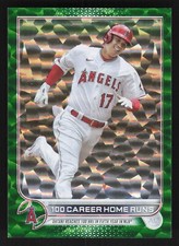 2022 Topps Update #US92 Shohei Ohtani 100 Career Home Runs Green Foil #'d /499