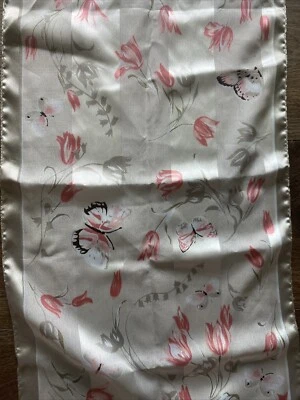 Bufanda Cabeza Cuello Seda Mariposas, Floral, Rosa Marfil Boho ver fotos Foto 1 de 4