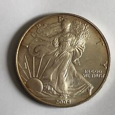 2004 AMERICAN SILVER LIBERTY EAGLE $1 ONE DOLLAR COIN   INTERESTING TONING