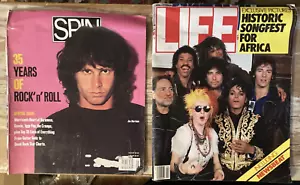 Vintage Zeitschriften Life April 1985 + Spin August 1990 35 Jahre Rock n Roll Afrika - Bild 1 von 15