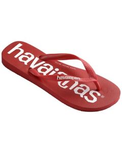 NEW HAVAIANAS RUBY RED MEN'S TOP LOGOMANIA FLIP FLOP SIZE 13 - FROM BRAZIL
