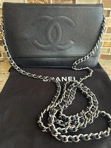 Chanel Black Caviar Wallet On Chain/ Used - Picture 1 of 19