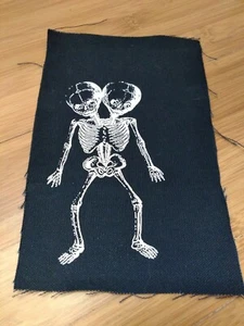 Two-Headed Skeleton 8" Sew-on Fabric Patch  - Picture 1 of 1
