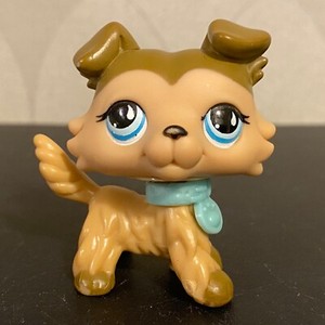 Authentic Littlest Pet Shop #893 Brown mocha collie dog