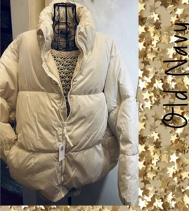 OLD NAVY Quilted Puffer Jacket-Ivory-Full Zip-Zipped Pockets-Plus Size 3XL - Picture 1 of 6