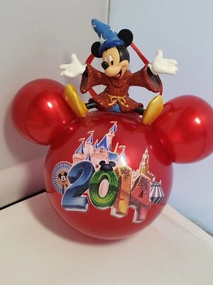 Disneyland Resort Glass Christmas Ornament 2014 Mickey Mouse Fantasia VERY RARE - Image 1 of 4