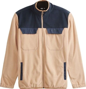 Chaqueta polar con cremallera para hombre imagen grande orgánica Artim FZ jersey azul oscuro PVP £110 - Imagen 1 de 4
