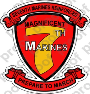 STICKER USMC UNIT   7TH MARINE REGIMENT C  oo   USMC Lisc# 20187 - Picture 1 of 1