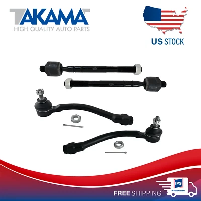 Extremo de barra de amarre interior y exterior delantero de 4 piezas para Hyundai Elantra Veloster 2011-2017 Foto 1 de 4