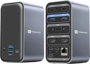 Tobenone USB Dual 4K Dockingstation für MacBook Pro/Air-2 4K HDMI PD3.0, VGA N. - Bild 1 von 7