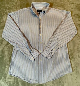 Camisa de vestir T. Harris para hombre talla M manga larga a rayas 100 % algodón - Imagen 1 de 12