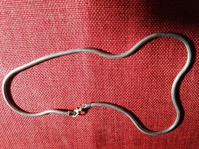 Collana uomo in acciaio uomo donna argento lunga 44 cm - Immagine 1 di 3
