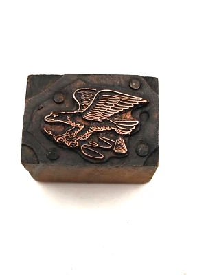 Printing Letterpress Printers Block Tiny Eagle - Image 1 of 2