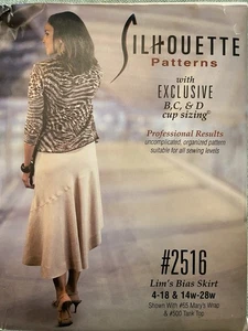 Jupe Kim’s Bias motif silhouette #2516 taille 4-18 et 14 W - 28 W non coupée - Photo 1/2