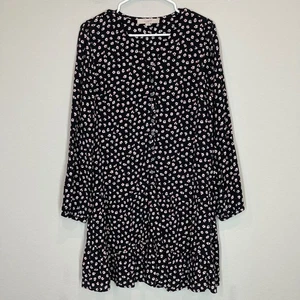 Vestido Floral Loft Para Mujer M Manga Larga Cuello en V Botón Frontal Cintura Caída Informal - Imagen 1 de 12