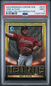 JOSE ALTUVE - 2023 Bowman Chrome Iconic Yellow Refractor /75 | Astros PSA 9 💎 - Picture 1 of 3