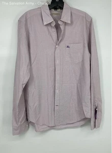 Burberry Brit Mens Purple Striped Cotton Button-Down Shirt Size Medium - Picture 1 of 9
