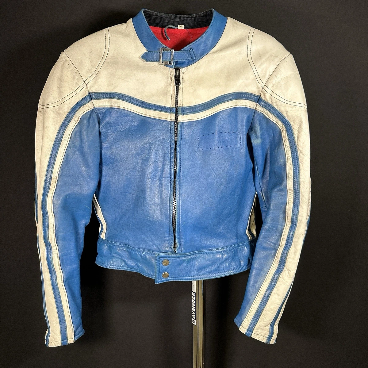 Blue Leather Original Vintage Outerwear Coats & Jackets for Men