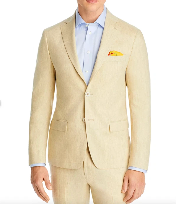 Robert Graham Para Hombre Delave Lino Calce Ajustado Traje Chaqueta Talla 38 R Nuevo Foto 1 de 4