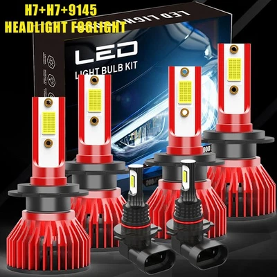 For Kia Sedona 2015-2018 LED Headlight Bulbs Hi Lo Beam+Fog Light Kit 6x White Foto 1 de 4