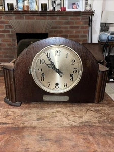 Large Vintage Enfield Chiming Mantle Clock Not Working, Has Key No Pendulum - Picture 1 of 10