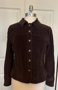 Chaqueta de pana AMI vintage para mujer pequeña marrón oscuro bolsillos delanteros a presión Y2K - Imagen 1 de 9