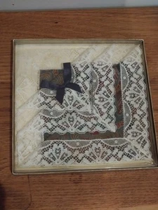 Liberty of London Vintage Cotton & Lace Handkerchief Boxed New Ilanthe - Picture 1 of 5