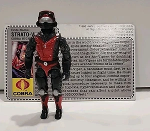 Vintage Gijoe Arah Cobra Strato-viper Night Raven Pilot con scheda 1986 - Foto 1 di 18